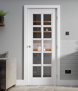LPD Textured SA 10 Light Glazed White Primed Internal Door