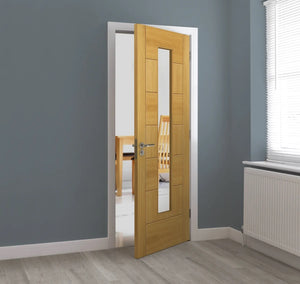 JB Kind Sirocco Glazed Oak Veneer Internal Door - Pre Finished