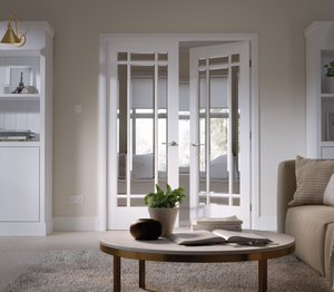 LPD Manhattan Glazed White Primed Internal Door Pairs