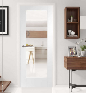 LPD Pattern 10 Clear Glazed White Primed Door