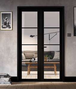 LPD Soho W4 Clear Glazed Crittall Style Black Internal Room Divider - Pre Finished