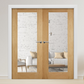 LPD Pattern 20 Clear Glazed Oak Internal Door Pairs - Unfinished