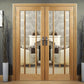 XL Joinery Worcester Oak Door Pair with Clear Glass - Unfinished