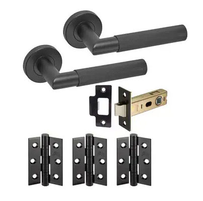 JB Kind Arlington Knarled Finish Black Handle Latch Pack