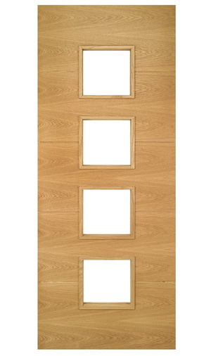 Deanta Augusta Clear Glazed Oak FD30 Fire Door - Pre Finished