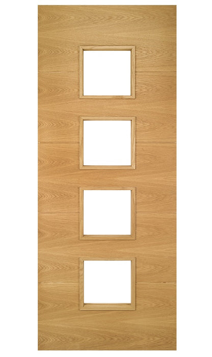 Deanta Augusta Clear Glazed Oak Internal Door - Pre Finished