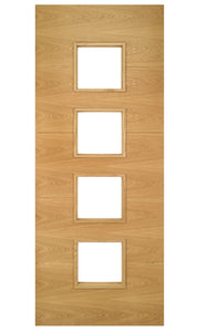 Deanta Augusta Clear Glazed Oak Internal Door - Pre Finished