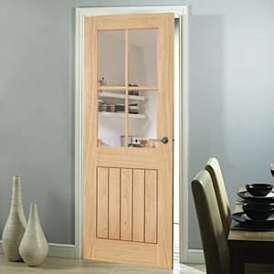 LPD Belize 4 Light Glazed Oak Internal Door - Pre Finished