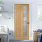 LPD Mexicano Clear Glazed Offset Oak Internal Door - Pre Finished