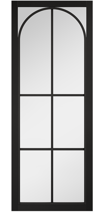 LPD Astoria Black Industrial Style Clear Glazed Internal Door - Pre Finished