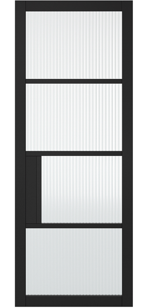 LPD Chelsea Industrial Style Reeded Glazed Internal Door - Pre Finished