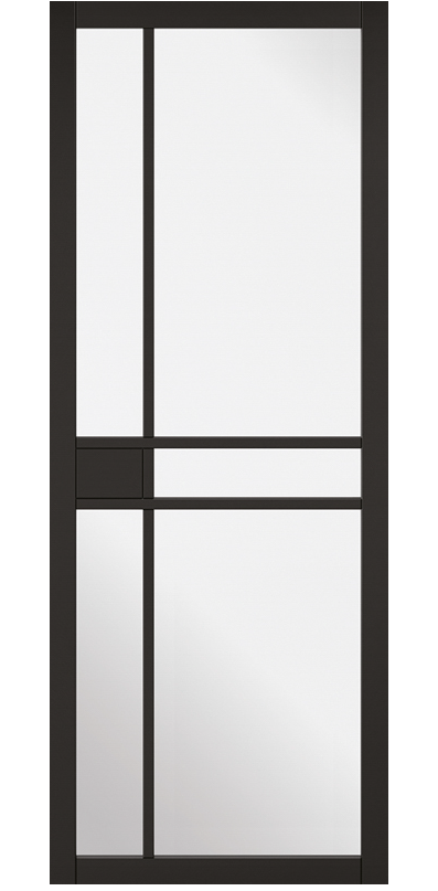 LPD Greenwich Industrial Style Clear Glazed Internal Door - Pre Finished