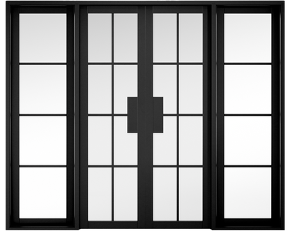 LPD Malvern W8 Clear Glazed Black Internal Room Divider - Pre Finished