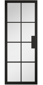 LPD Malvern Industrial Style Clear Glazed Black Internal Door - Pre Finished