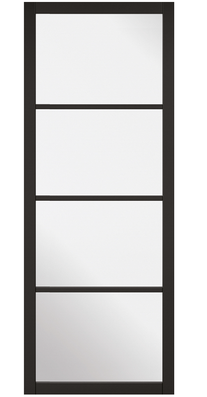 LPD Soho Black Clear Glazed Industrial Style Door - Pre Finished