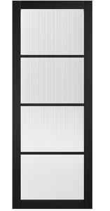 LPD Soho Black Reeded Glazed Industrial Style Door - Pre Finished