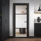 LPD Sutton Industrial Style Reeded Glazed Black Internal Door - Pre Finished