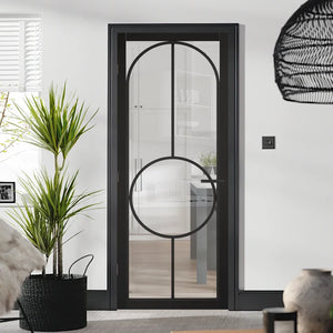 LPD Bowery Black Clear Glazed Internal Door - Pre Finished