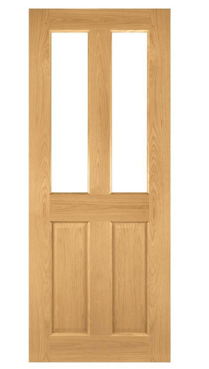 Deanta Bury Clear Glazed Oak FD30 Fire Door - Pre Finished