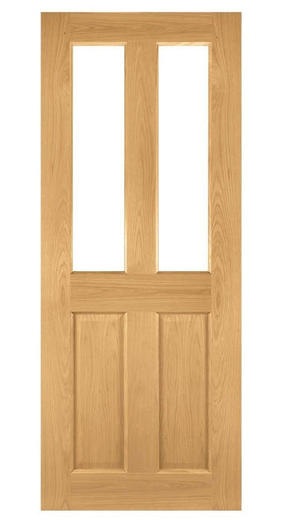 Deanta Bury Clear Glazed Oak FD30 Fire Door - Pre Finished