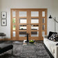 XL Joinery Shaker 4 Panel Clear Glazed Internal Oak Door - Unfinished