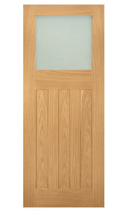 Deanta Cambridge Frosted Glass Oak Internal Door - Unfinished