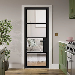 LPD Chelsea Industrial Style Clear Glazed Internal Door - Pre Finished