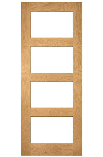 Deanta Coventry Clear Glazed Oak Internal Door - Unfinished