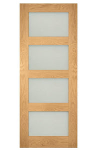 Deanta Coventry Frosted Glass Oak Internal Door - Pre Finished