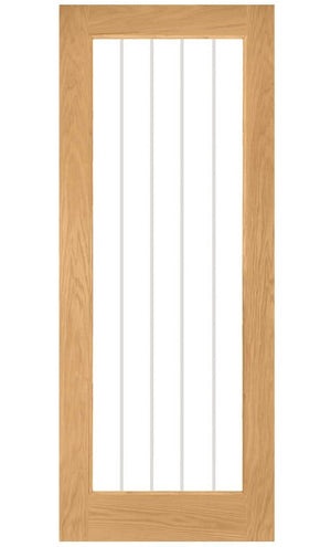 Deanta Ely 1L Full Glass Oak Internal Door - Pre Finished