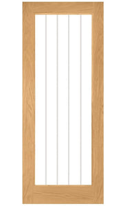 Deanta Ely 1L Full Glass Oak Internal Door - Pre Finished