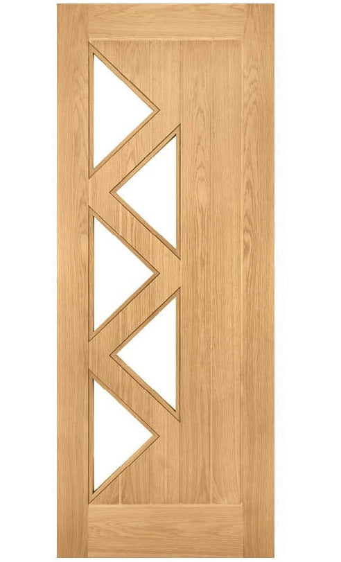 Deanta Ely 5L Glazed Oak Internal Door - Pre Finished