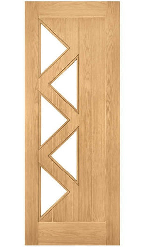 Deanta Ely 5L Glazed Oak Internal Door - Pre Finished