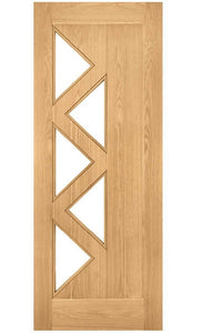 Deanta Ely 5L Glazed Oak Internal Door - Pre Finished
