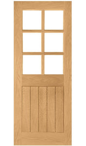 Deanta Ely 6L Glazed Oak Internal Door - Pre Finished