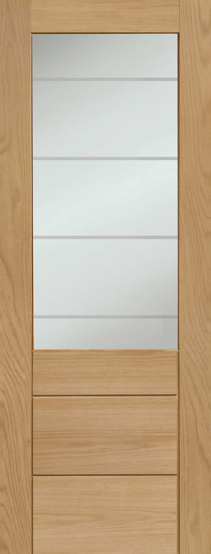 XL Joinery Palermo Essential 2XG Oak Door with Clear Etched Glass - Pre Finished