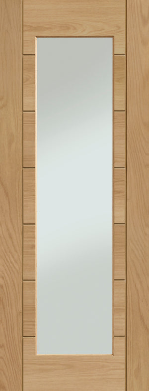 XL Joinery Palermo Essential 1 Light Oak Door with Clear Glass - Unfinished