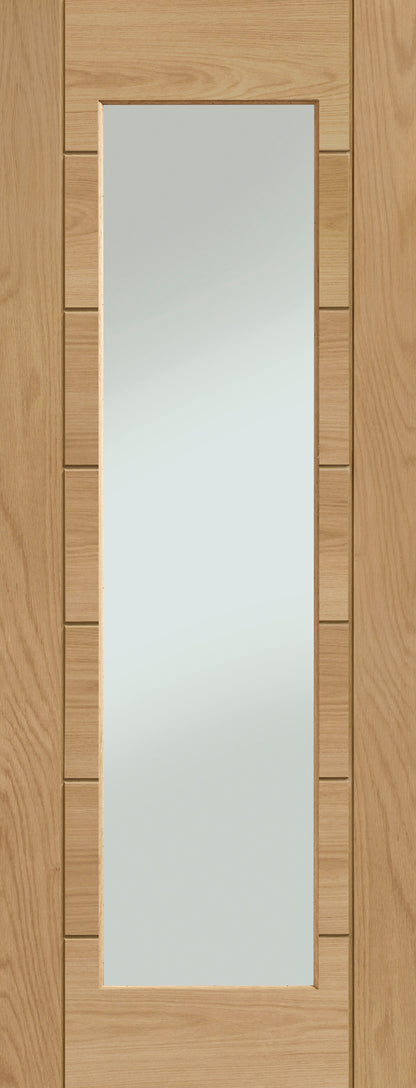 XL Joinery Palermo Essential 1 Light Oak Door with Clear Glass - Pre finished