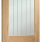 XL Joinery Suffolk Essential 2XG Oak Door with Clear Etched Glass - Unfinished