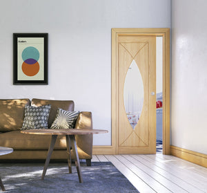 Deanta Amalfi Clear Glazed Oak Internal Door - Pre Finished
