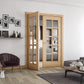 Deanta Bristol Clear Glazed 10 Light Oak Internal Door - Unfinished
