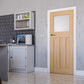 Deanta Cambridge Frosted Glass Oak Internal Door - Unfinished