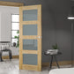 Deanta Coventry Frosted Glass Oak Internal Door - Unfinished