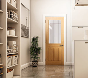 Deanta Ely Half Light Glazed Oak Internal Door - Pre Finished