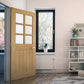 Deanta Ely 6L Glazed Oak Internal Door - Unfinished