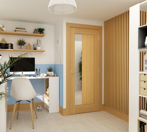 Deanta Ely 1 Side Light Glazed Oak FD30 Fire Door - Pre Finished