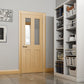 Deanta Eton Oak Clear Glazed Internal Door - Unfinished