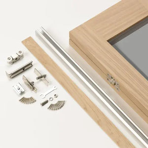 JB Kind Fuji Glazed Oak Bi-Fold Internal Door - Unfinished