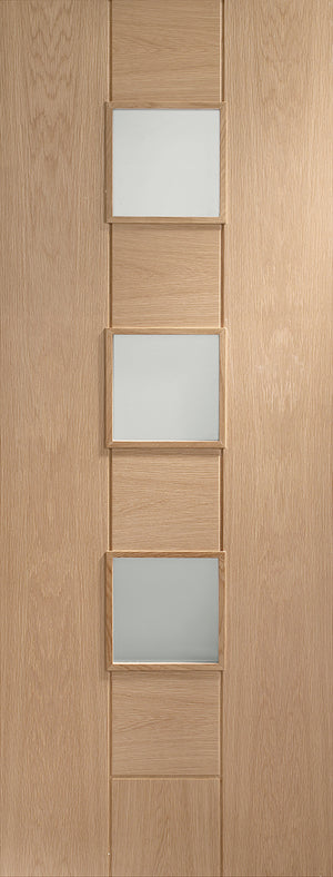 XL Joinery Messina Clear Glazed Internal Oak Door - Pre Finished