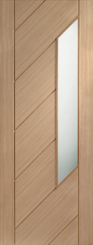 XL Joinery Monza Obscure Glass Internal Oak Door - Unfinished